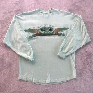 Disney Star Wars Spirit Jersey Adult XS Green The Mandalorian Baby Yoda Grogu‎